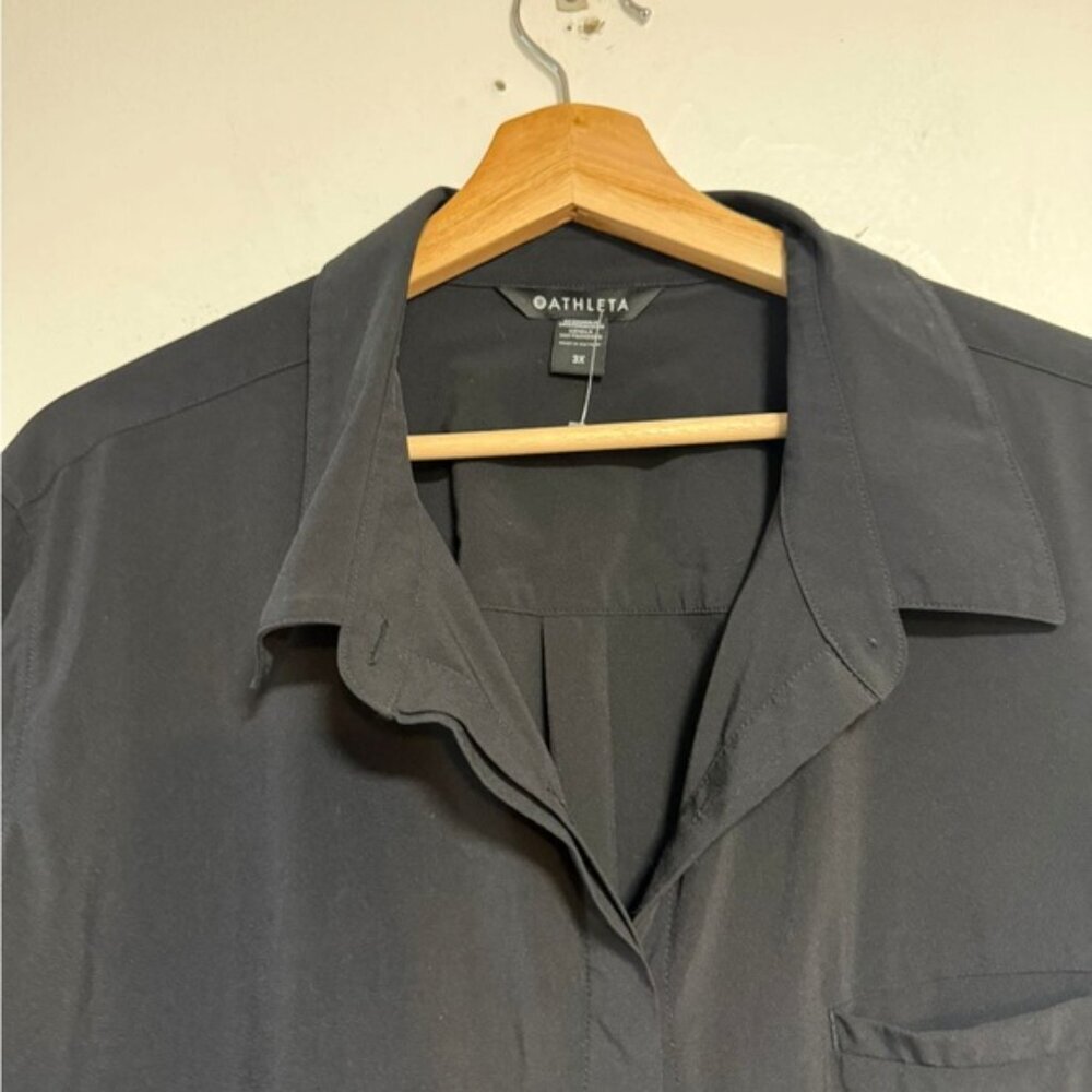 Athleta Women’s Oversized Button-Up Shirt Black Size 3X - Picture 5 of 8